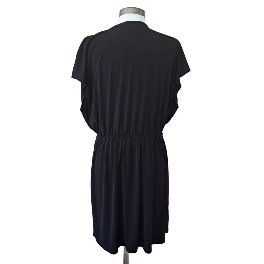 TOMMY BAHAMA Black Jersey V-neck Dress Size Large Faux Wrap Short Sleeve - Picture 6 of 9
